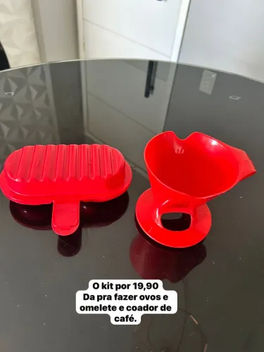Omeleteira e coador de café 