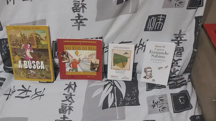 Lote com 4 livros e HQs (Saramago, Drauzio Varella, Fernando Sabino e HQ A Busca)