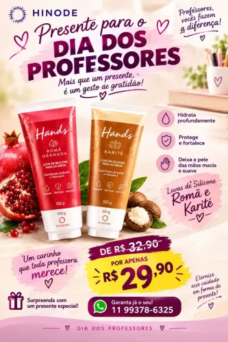 Creme para as Mãos Luva de Silicone Romã ou Karite 