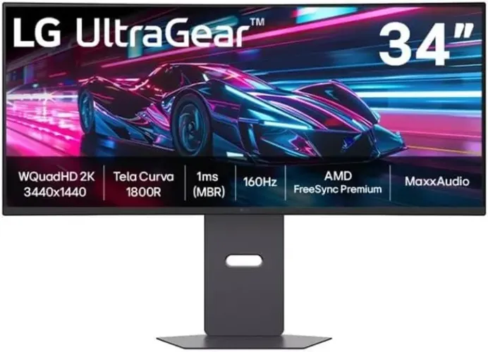 LG UltraGear Monitor Gamer Curvo UltraWide 34" VA 160Hz 1ms (MBR) QHD 2K (3440x1440) HDR10