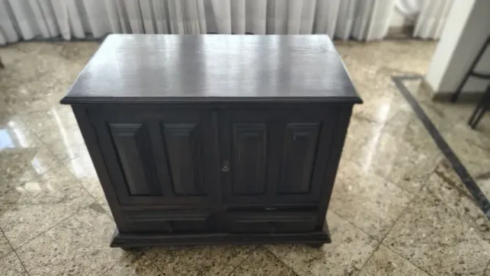 Balcão Buffet Antigo Em Madeira Nobre Maciça De Lei