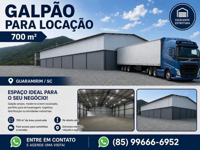 Galpão para locação 700 m2