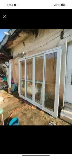 PORTA BALCÃO DE ALUMÍNIO COMPLETA Grande 4 metros, Vidro Temperado grosso