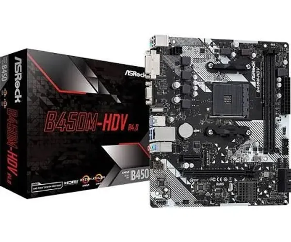 Placa-Mãe ASRock B450M-HDV R4.0 | Socket AM4 | 1 Ano de Uso ? Funcionando Perfeitamente