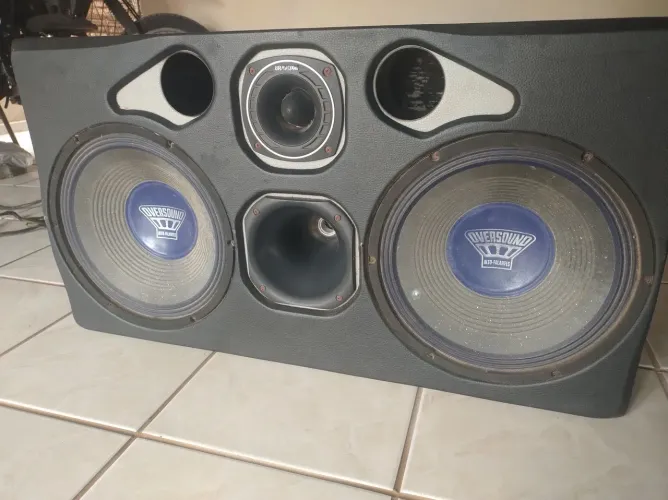 Caixa De Som Automotivo Dupla Completa - 2 Oversound De 12" + Bravox