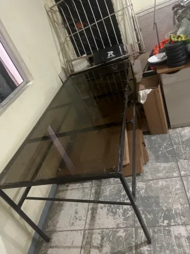 Mesa vidro metalon grande 