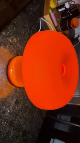 Abajur Cogumelo Laranja Luminária de Mesa LED