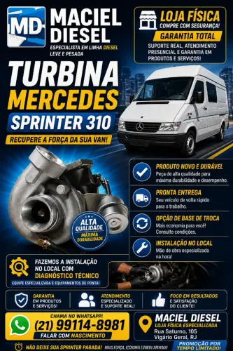 TURBINA SPRINTER 310 REINDUSTRIALIZADA COM GARANTIA