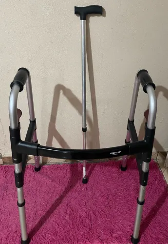Kit Mobilidade Mercur Andador Desmontável + Bengala de Alumínio (Ótimo Estado
