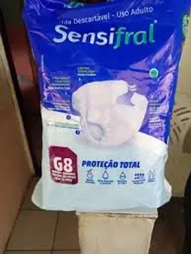 Fralda Geriátrica Sensifral, tamanho G (fardo com 10 pacotes)