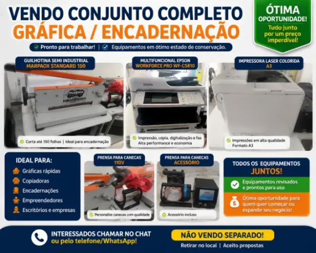 [VENDO] Kit Gráfica Rápida / Papelaria: Epson WF-C5810 + Guilhotina Semi-Industrial