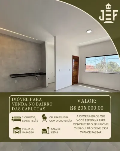 APARTAMENTO COM 2 QUARTOS, SENDO 1 SUITE, SALA E 1 VAGA DE GARAGEM - PARACURU - CE