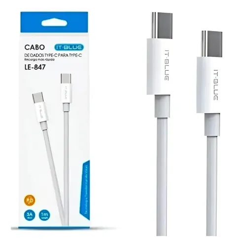 Cabo USB Tipo C para Tipo C It Blue Le-847 1m Branco