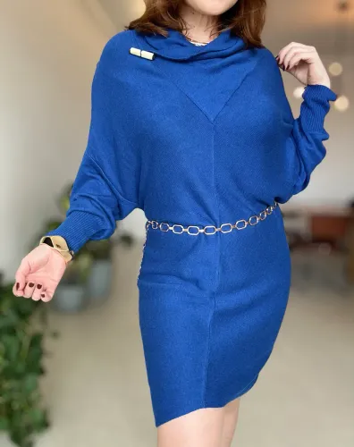 Veste Legging U Anselmi Azul Royal Tricot Elegante