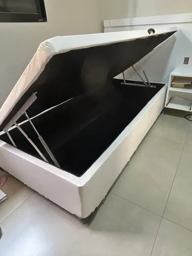 Cama de solteiro baú + colchão de molas de solteiro