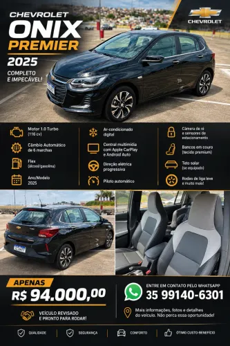 Chevrolet Onix Hatch Premier 1.0 12V TB Flex Aut. 4P 2025