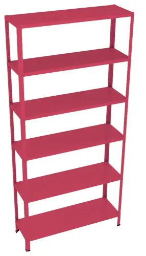 Estante vermelha de Aço com 6 Prateleiras - 194 cm X 91cm X 40 cm