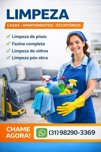 LIMPEZA PROFISSIONAL - CASA, APARTAMENTO E ESCRITÓRIO
