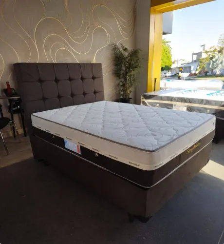 Cama casal box e colchão e cabeceira