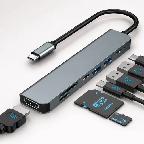 Adaptador Tipo C HUB 7 em 1 - Entrega Grátis