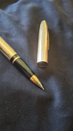 Caneta Tinteiro Sheaffer Imperial Triumph Touchdown Folheada Ouro 18k