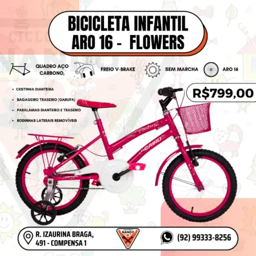 BICICLETA INFANTIL ARO 16 FEMININA