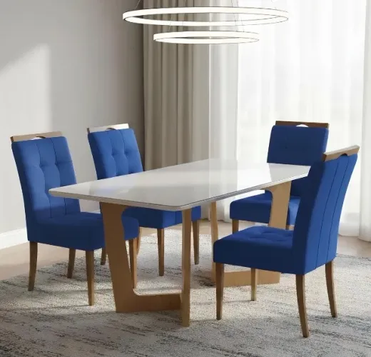 Mesa Savona 120 com 4 Cadeiras Toscana