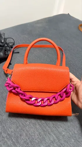 Bolsa Satchel Iara Média Arezzo - Laranja