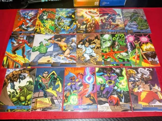 32 Cartas DC Versus Marvel & Cartas Marvel Versus DC (1995) PROMOÇÃO