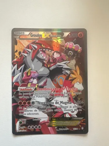 Carta rara pokemon tcg groundon da equipe magma 15/34 em perfeito estado