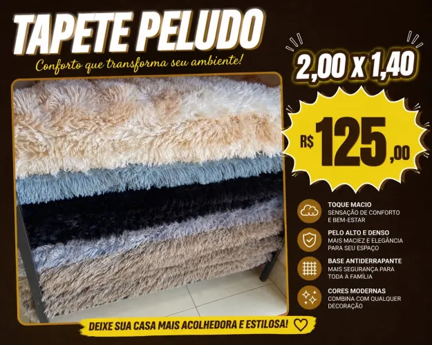 Tapete Peludo 2,00 x 1,40 