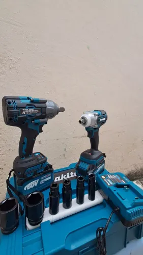 2 Máquinas Kit Makita Chave de Impacto Profissional Com Garantia Profissional