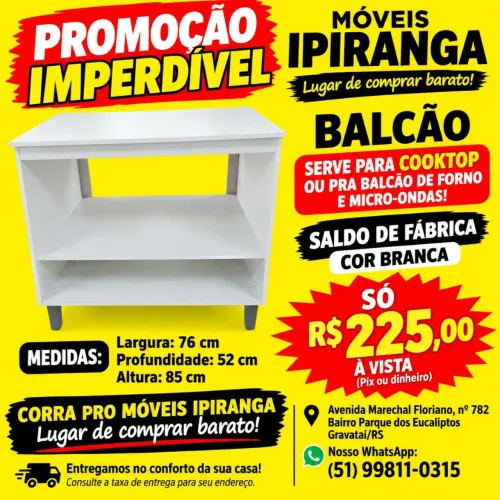 Balcão de forno e microondas ou Cooktop saldos de fabrica
