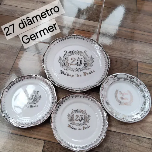 Conjunto porcelana bodas de prata