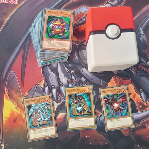 Deck Box Pokébola + 80 Cartas Originais de Yu-Gi-Oh!