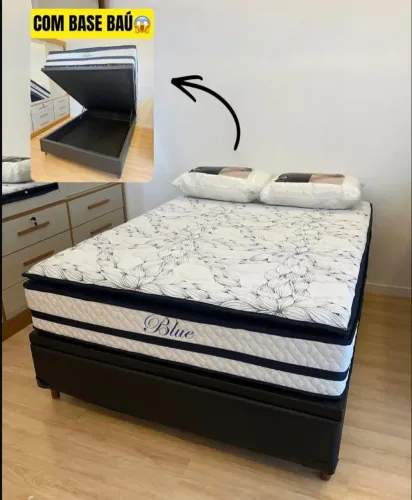 Cama casal blue MOLAS ENSACADAS d33 até 150kg por pessoa 