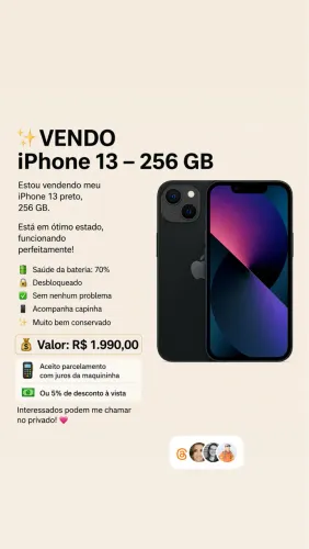 Iphone 13 256g preto