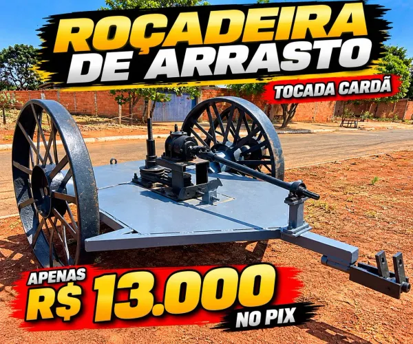 Roçadeira de arrasto tocada cardã