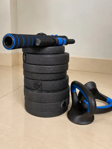 Kit de Musculação Completo - 15 kg | Anilhas, Barras e Acessórios