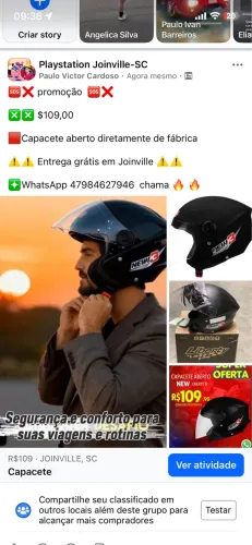 Capacete aberto