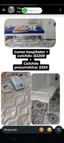 Vendo cama hospitalar nova + colchão