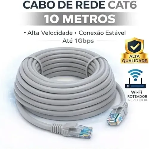 Cabo de Rede Cat 6 20 e 10  metros