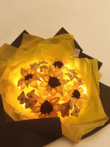 Buquê de girassol com led 
