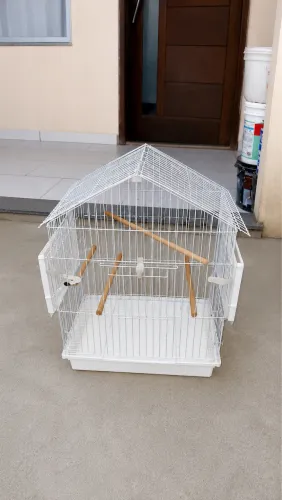 Gaiola para Pássaros Calopsita com Abertura Lateral, Telhado e Bandeja Removível