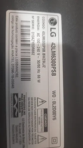 tv lg 43 polegadas smart com defeito na tela nao esta quebrada na da imagem