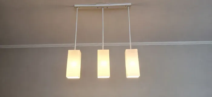 pendente lustre triplo branco moderno 