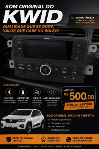 Vende um som automotivo original do kwid