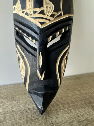 Máscara Tribal Entalhada em Madeira Arte Africana Nigeria Ultra Rara ! Cambuí