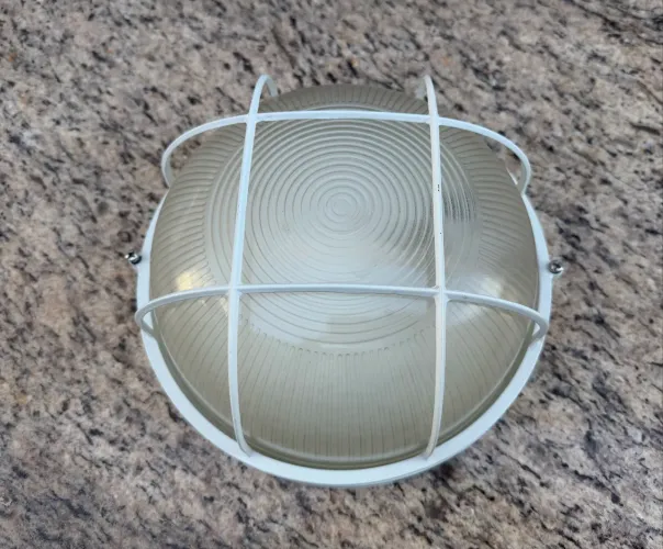 Luminária (plafon) vidro/metal, de parede, diâmetro: 26 cm