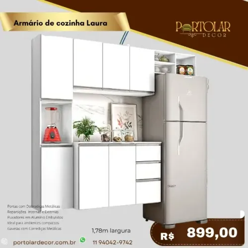 Armário de cozinha Laura, a pronta entrega 